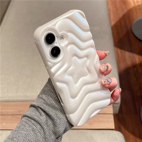 【お取り寄せ商品】iPhoneケース スマホケース iPhone16 iPhone15 iPhone14 ホワイト スター パール 韓国 L9430