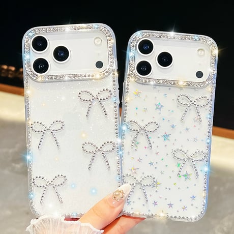 【お取り寄せ商品】iPhoneケース スマホケース iPhone17 iPhone16 iPhone15 リボン 大人可愛い キラキラ M7071