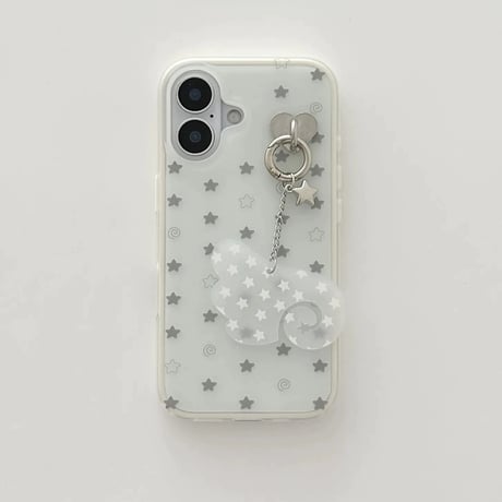 【お取り寄せ商品】iPhoneケース スマホケース iPhone16 iPhone15 iPhone14 可愛い 星柄 羽 ストラップ L9814