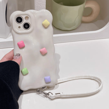 【お取り寄せ商品】iPhoneケース スマホケース iPhone15 iPhone14 かわいい クリーム ハート L8974