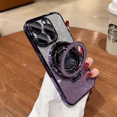 【お取り寄せ商品】iPhoneケース スマホケース iPhone15 iPhone14 ラメ インナーシート MagSafe シンプル メタリック L8229