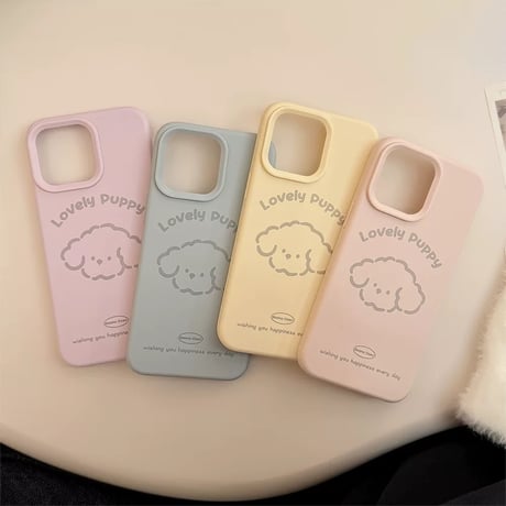 【お取り寄せ商品】iPhoneケース 韓国  iPhone15 iPhone14 犬 パステル かわいい L9009