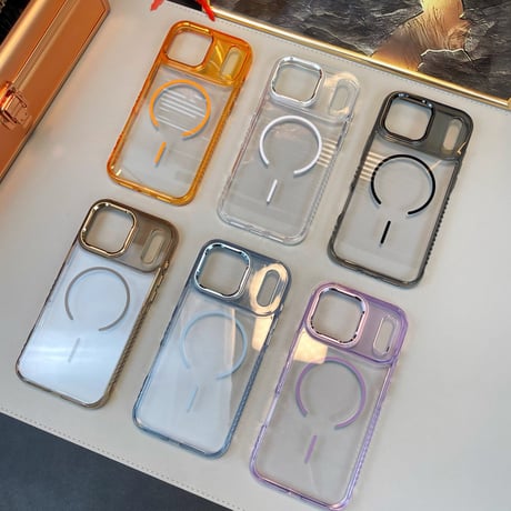 【お取り寄せ商品】iPhoneケース スマホケース iPhone17 iPhone16 iPhone15 大人可愛い magsafe シンプル クリア  メタリック M7095
