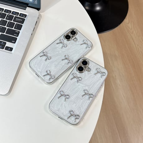 【お取り寄せ商品】iPhoneケース スマホケース iPhone16 iPhone15 iPhone14 おしゃれ リボン 韓国 可愛い ペイント風 L9842