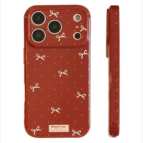 【お取り寄せ商品】iPhoneケース スマホケース iPhone17 iPhone16 iPhone15 韓国 可愛い リボン レッド M7128