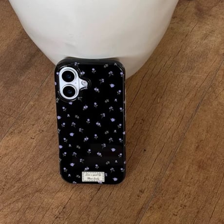 【お取り寄せ商品】iPhoneケース スマホケース iPhone16 iPhone15 iPhone14 かわいい 小花柄 大人可愛い モノトーン ピンク L9366