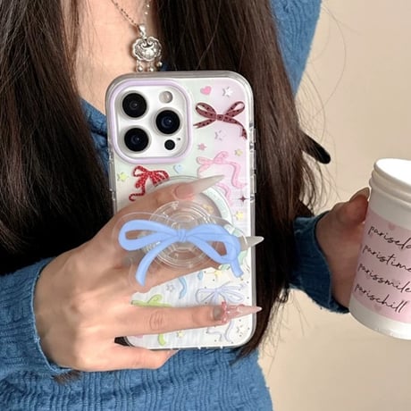 【お取り寄せ商品】iPhoneケース スマホケース iPhone16 iPhone15 流行り 韓国 マグセーフ 可愛い カラフル リボン MagSafe L9582