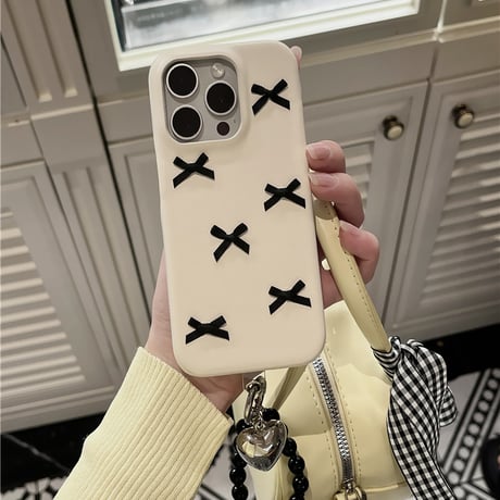【お取り寄せ商品】iPhoneケース スマホケース iPhone15 iPhone14 エレガン ブラックリボン L8363