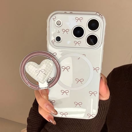 【お取り寄せ商品】iPhoneケース スマホケース iPhone17 iPhone16 iPhone15 韓国 magsafe リボン 淡色 可愛い M7178