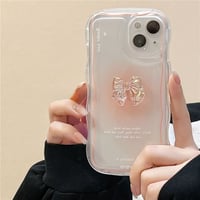 【お取り寄せ商品】iPhone case ケース iPhone13 iPhone14 iPhone15 透明 リボン かわいい 淡色 L5876