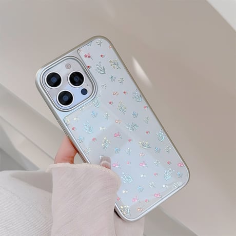 【お取り寄せ商品】iPhoneケース スマホケース iPhone16 iPhone15 iPhone14 韓国 ガーリー 小さな花柄 L9816