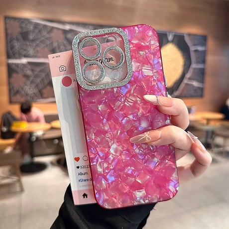 【お取り寄せ商品】iPhoneケース スマホケース iPhone16 iPhone15 iPhone14 大人 可愛い シェル ストーン L9180