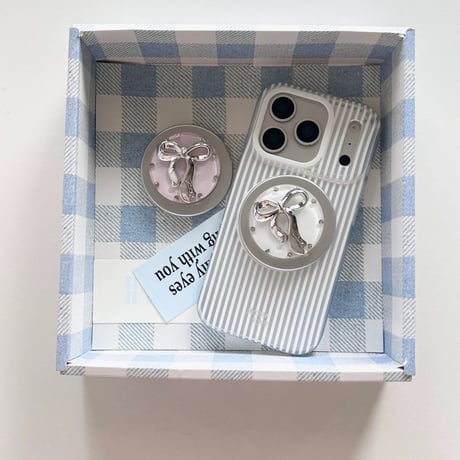 【お取り寄せ商品】iPhoneケース スマホケース iPhone17 iPhone16 iPhone15 iPhone14 リボン Magsafe グリップ付き 韓国 可愛い M7189