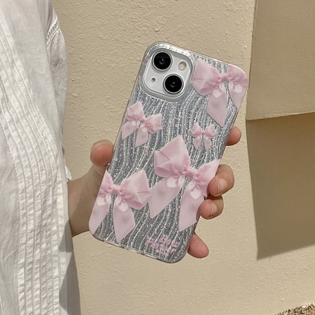 【お取り寄せ商品】iPhoneケース スマホケース iPhone16 iPhone15 iPhone14 かわいい キラキラ リボン L9197