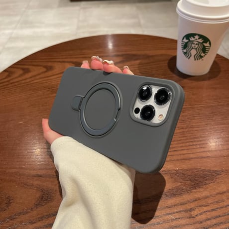 【お取り寄せ商品】iPhoneケース スマホケース iPhone16 iPhone15 iPhone14 大人女子 シンプル MagSafe スタンド付き シリコン L9377