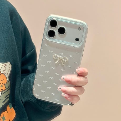 【お取り寄せ商品】iPhoneケース スマホケース iPhone17 iPhone16 iPhone15 リボン ホワイト 韓国 可愛い L9208