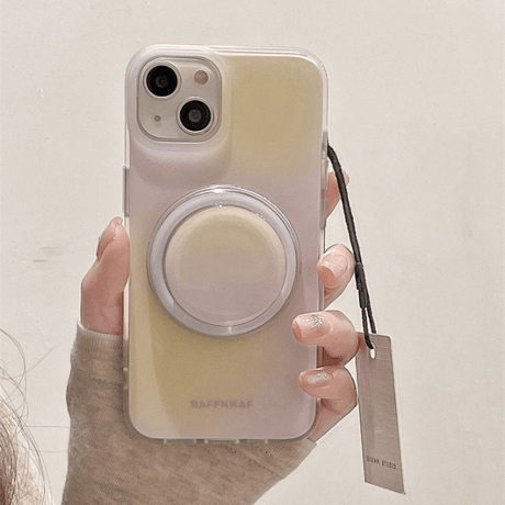 【お取り寄せ商品】iPhoneケース スマホケース iPhone15 iPhone14 Magsafe 磁気 グリップ付き ワイヤレス充電 グラデーション シンプル 韓国 L7910