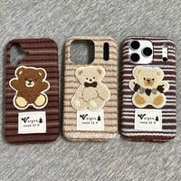 【お取り寄せ商品】iPhoneケース スマホケース iPhone17 iPhone16 iPhone15 可愛い クマ ボア 冬 M7119