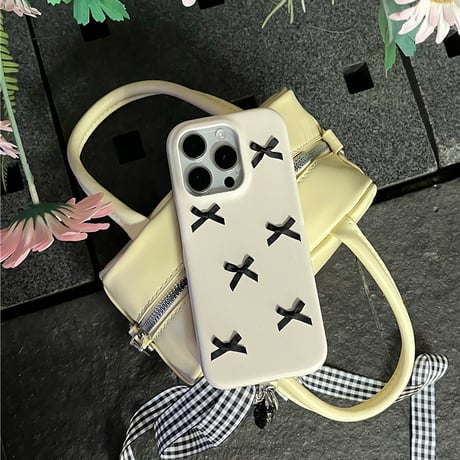 【お取り寄せ商品】iPhoneケース スマホケース iPhone15 iPhone14 エレガン ブラックリボン L8363