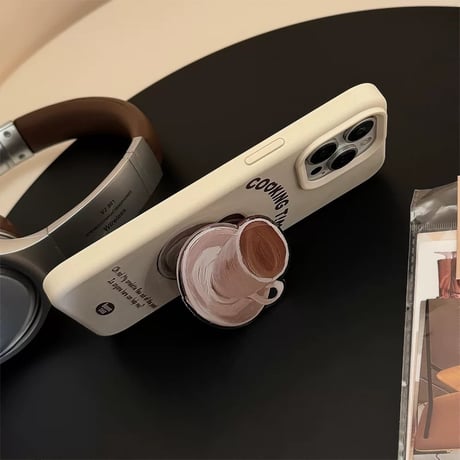【お取り寄せ商品】iPhoneケース スマホケース iPhone16 iPhone15 iPhone14 かわいい ホットケーキ コーヒー ハンドグリップ L9111