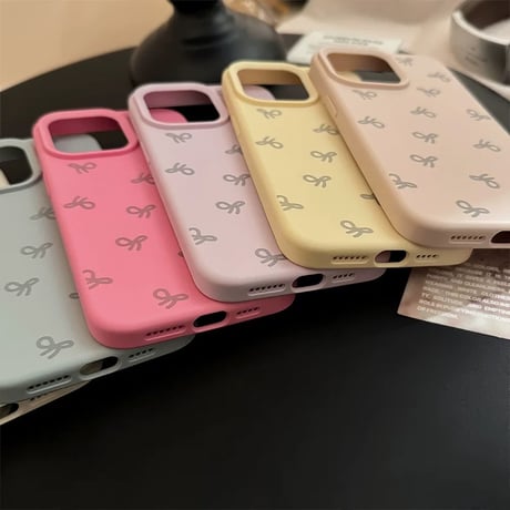 【お取り寄せ商品】iPhoneケース スマホケース iPhone16 iPhone15 iPhone14 シンプル パステル リボン L9005
