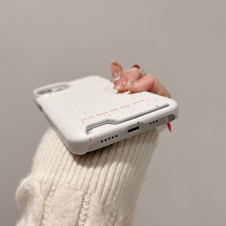 【お取り寄せ商品】iPhoneケース スマホケース iPhone15 iPhone14 カード入れ カードホルダー付き スプラッシュインク ストラップ付き シンプル かわいい 韓国 L7779