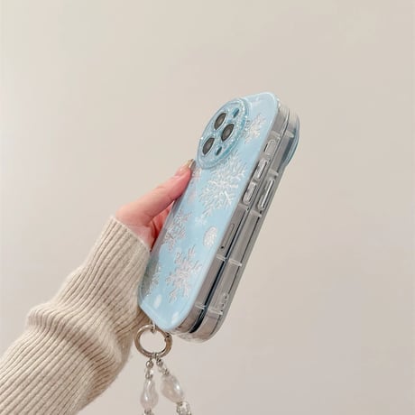 【お取り寄せ商品】iPhoneケース ハンドストラップ付きも選べる！ iPhone16 iPhone15 冬 雪  M7030