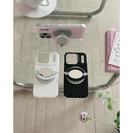 【お取り寄せ商品】iPhoneケース スマホケース iPhone17 iPhone16 iPhone15 magsafe 磁気 ワイヤレス ドット 大人かわいい 韓国 M7188