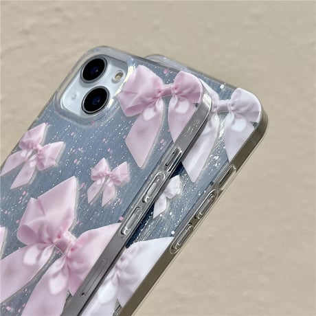 【お取り寄せ商品】iPhoneケース スマホケース iPhone16 iPhone15 iPhone14 かわいい キラキラ リボン L9197