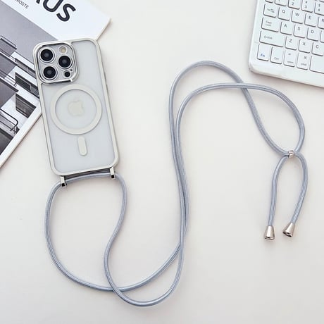 【お取り寄せ商品】iPhoneケース スマホケース iPhone16 iPhone15 iPhone14 シンプル 可愛い 韓国 ショルダーストラップ MagSafe L9362