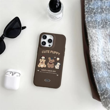 【お取り寄せ商品】iPhoneケース スマホケース iPhone16 iPhone15 iPhone14 キュート ブラウン キャラクター L9171