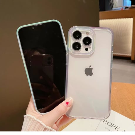 【お取り寄せ商品】iPhoneケース スマホケース iPhone16 iPhone15 iPhone14 シンプル クリア 推し活 オーロラ  L9839