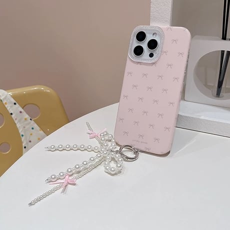 【お取り寄せ商品】iPhoneケース スマホケース iPhone16 iPhone15 iPhone14 かわいい ピンク 女子 おしゃれ リボン チャーム付き L9559