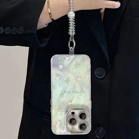【お取り寄せ商品】iPhoneケース スマホケース iPhone15 iPhone14 花柄 フェザー 光沢 可愛い 韓国 L7994