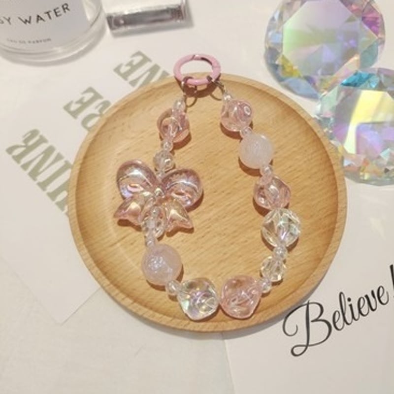 お取り寄せ商品】iPhone スマホアクセサリー リボン ビーズ