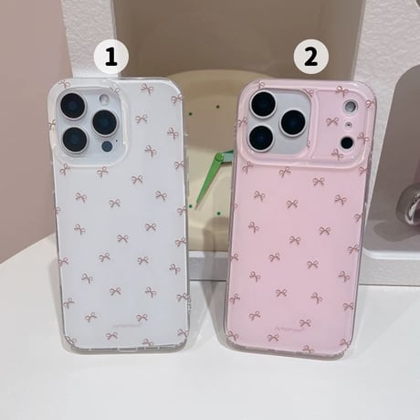 【お取り寄せ商品】iPhoneケース スマホケース iPhone17 iPhone16 iPhone15 リボン 可愛い 韓国 ホワイト ピンク M7116