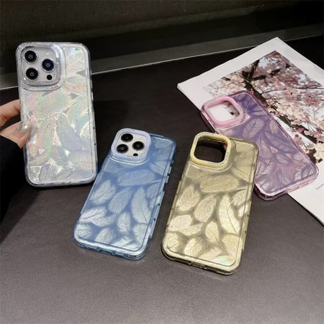 【お取り寄せ商品】iPhoneケース スマホケース iPhone16 iPhone15 iPhone14 シンプル 光沢 羽 L9008
