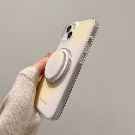【お取り寄せ商品】iPhoneケース スマホケース iPhone15 iPhone14 Magsafe 磁気 グリップ付き ワイヤレス充電 グラデーション シンプル 韓国 L7910