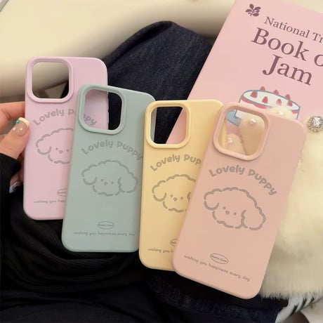 【お取り寄せ商品】iPhoneケース 韓国  iPhone15 iPhone14 犬 パステル かわいい L9009