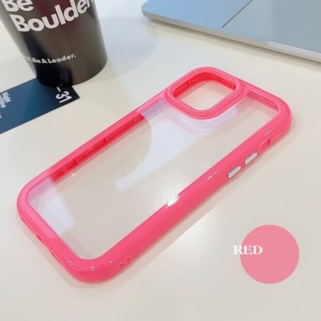 【お取り寄せ商品】iPhoneケース スマホケース iPhone15 iPhone14 カラーフレーム クリームカラー くすみカラー 透明 シンプル ニュアンス オシャレ かわいい 韓国 L7403