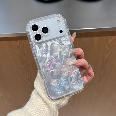 【お取り寄せ商品】iPhoneケース スマホケース iPhone16 iPhone15 iPhone14 かわいい リボン ちゅるん 蝶々 韓国 L9458