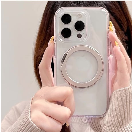 【お取り寄せ商品】iPhoneケース スマホケース iPhone16 iPhone15 iPhone14 シンプル クリア MagSafe 韓国 スタンド 推し活 マグセーフ L9421