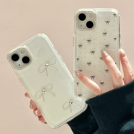 【お取り寄せ商品】iPhoneケース スマホケース  iPhone16 iPhone15 ストーン付き リボン 可愛い 韓国 おすすめ M7050