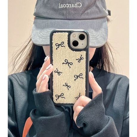 【お取り寄せ商品】iPhoneケース スマホケース iPhone16 iPhone15 iPhone14 かわいい 秋 冬 リボン L9165