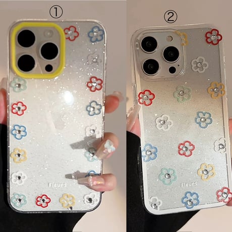 【お取り寄せ商品】iPhoneケース スマホケース iPhone15 iPhone14 クリア 花 アート 推し活 L8330
