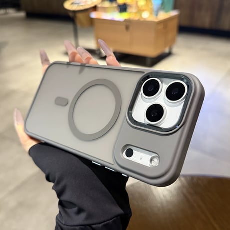 【お取り寄せ商品】iPhoneケース スマホケース iPhone17 iPhone16 iPhone15  magsafe シンプル メタリック ハーフクリア M7081