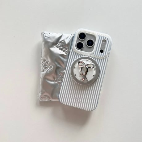 【お取り寄せ商品】iPhoneケース スマホケース iPhone17 iPhone16 iPhone15 iPhone14 リボン Magsafe グリップ付き 韓国 可愛い M7189