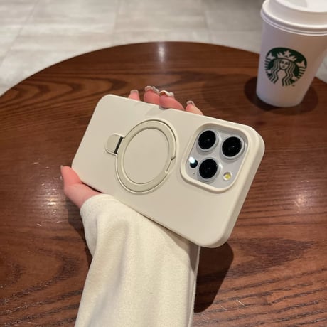 【お取り寄せ商品】iPhoneケース スマホケース iPhone16 iPhone15 iPhone14 大人女子 シンプル MagSafe スタンド付き シリコン L9377