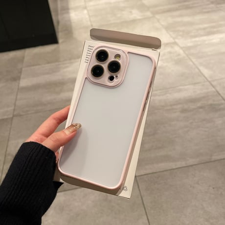 【お取り寄せ商品】iPhoneケース スマホケース iPhone16 iPhone15 シンプル ハーフクリア フレームケース カメラレンズカバー M7037