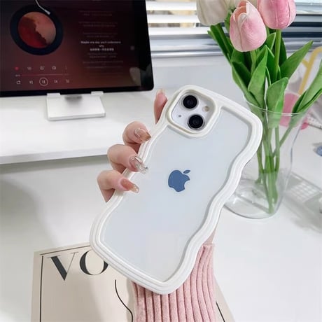 【お取り寄せ商品】iPhoneケース スマホケース iPhone16 iPhone15 iPhone14 シンプル 推し活 パステル 可愛い ウェーブ M7042